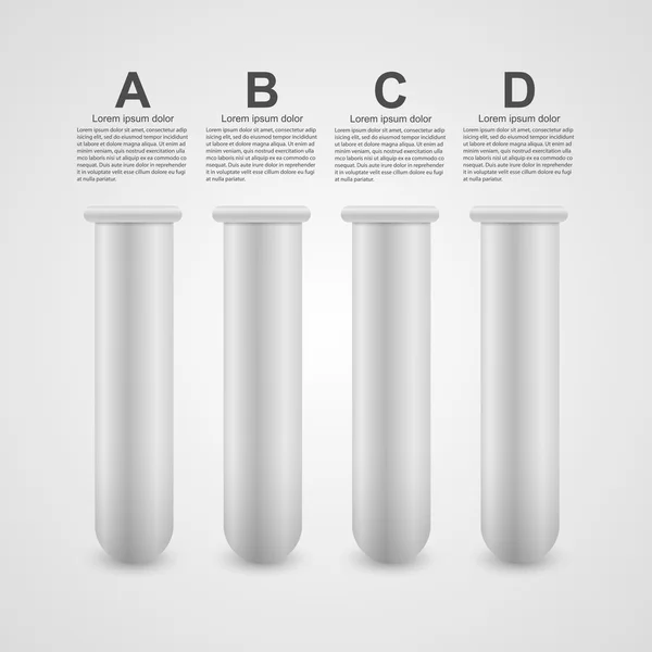 Moderne Infografik zu Wissenschaft und Medizin in Form von Reagenzgläsern. — Stockvektor