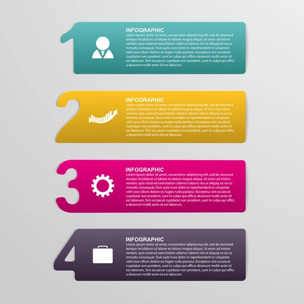 크리에이 티브 화려한 리본 형태로 infographic 번호. 디자인 요소. — 스톡 벡터
