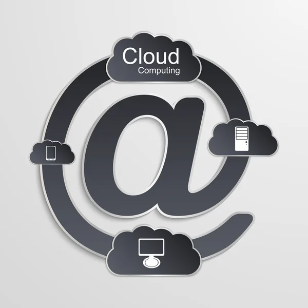 Cloud computing technologie concept. — Stockvector