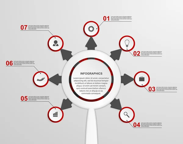 Абстрактная инфографика с лупой. Векторная иллюстрация . — стоковый вектор