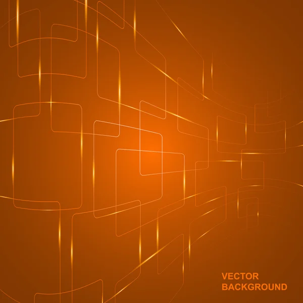 Vector illustration of technology abstract background with glowing curved lines. — Stock Vector