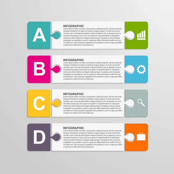 Puzzel stuk infographics bedrijfsconcept. vectorillustratie. — Stockvector