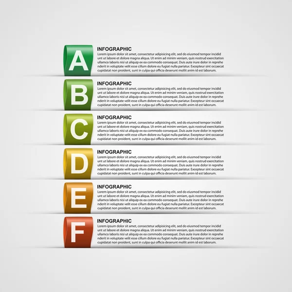 Modern design kreatív infographic színes címkékkel. vektoros illusztráció. — Stock Vector