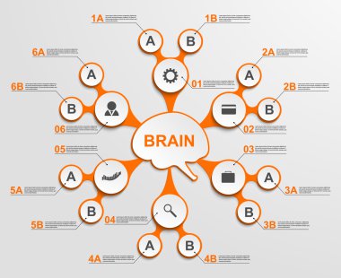 soyut Infographic metabolik formları Merkezi beyin gibi. tasarım öğeleri.