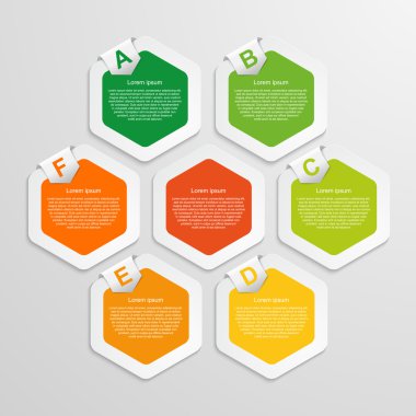 Abstract hexagon infographics template. Vector illustration.