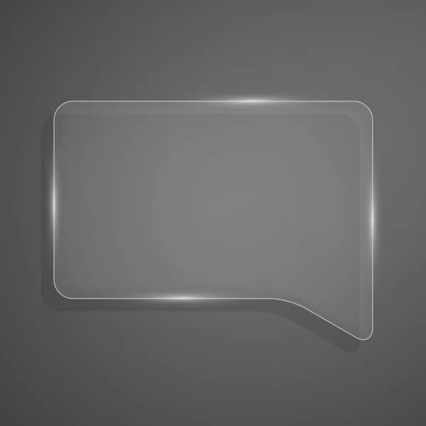 Abstrakt glänzendes Glasbanner. transparente Chatbox. Vektorillustration. — Stockvektor