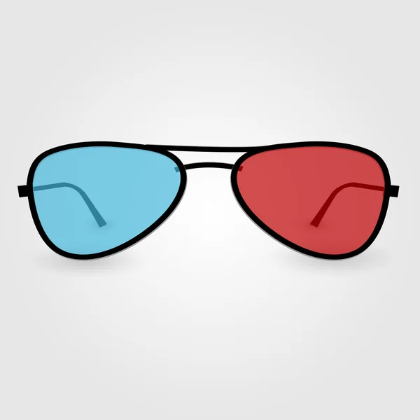 Realistici occhiali da anaglifo 3d. Illustrazione vettoriale . — Vettoriale Stock