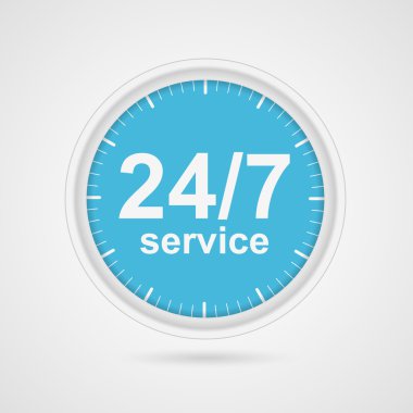 24 Saat 7 gün müşteri hizmet simgesi.