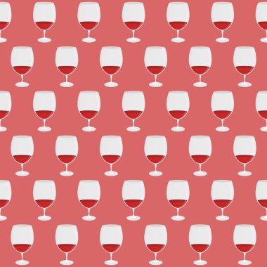 Vintage model kırmızı şarap cam siluetleri ile. vektör çizim.