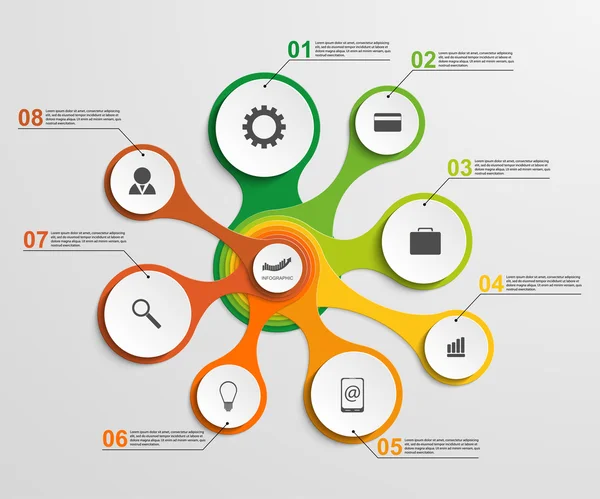 Abstrakt infografik i form av metabolisk. Utformningselement. — Stock vektor