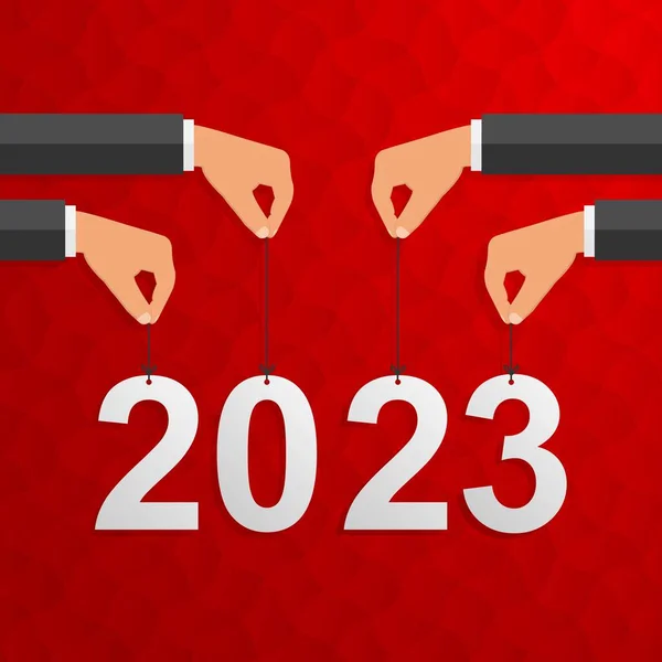 ใหม 2023 อมน ปกระดาษเช อกบนพ นหล แดง — ภาพเวกเตอร์สต็อก