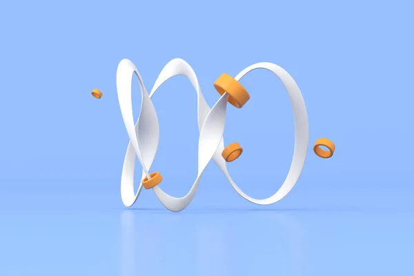 Illustration Der Abstrakten Darstellung Knotenform Mit Orangefarbenem Ring — Stockfoto
