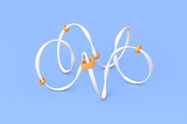 Illustration Abstrakt Återgivning Knopsform Med Orange Ring — Stockfoto