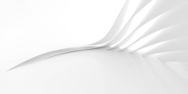 Beyaz çizgilerin soyut arkaplan, asgari dinamik şekil, 3D görüntüleme.