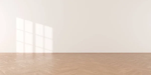 White empty room and wood floor. 3d rendering.