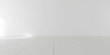 Beyaz boş oda ve döşeme.