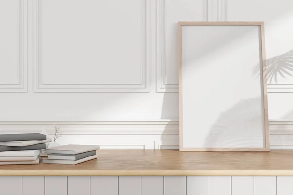 Render Classic Room Shadow Blank Picture Frame — Stock Photo, Image