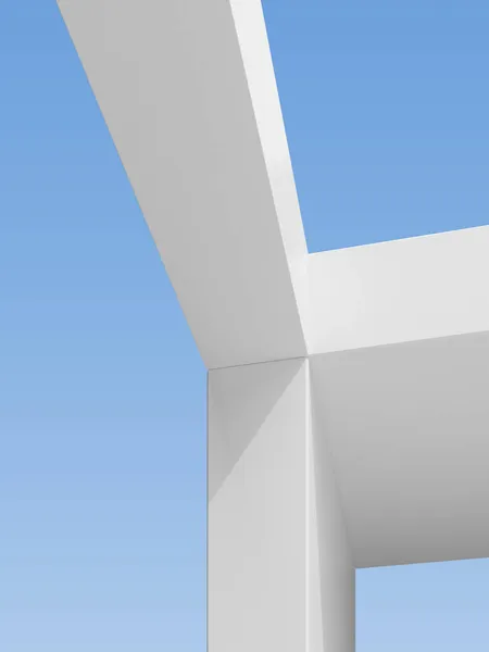 Abstrakt Detalj Vit Betong Struktur Blå Himmel Bakgrund Konvertering — Stockfoto