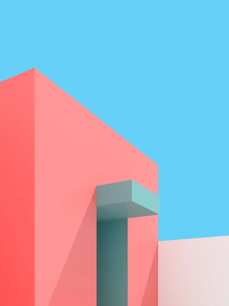 Ilustracja Abstrakcyjnego Tła Architektury Minimalny Plakat Architektoniczny — Zdjęcie stockowe