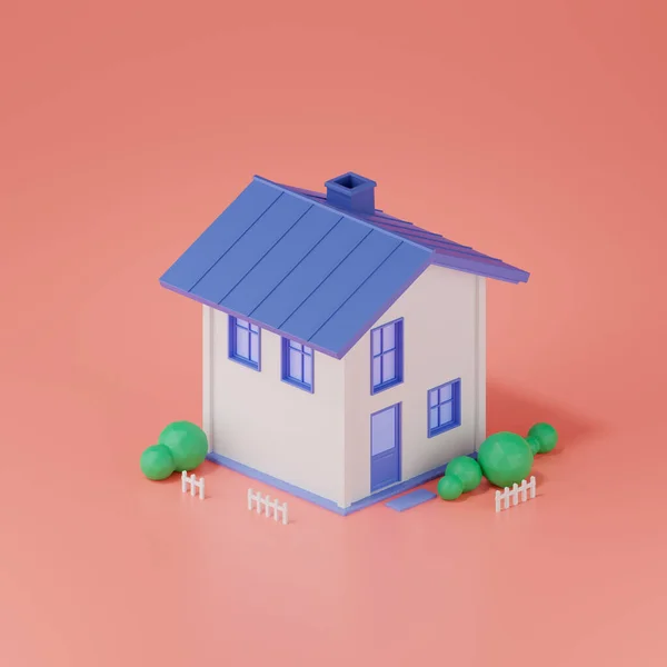 Render Small House Real Estate Concept — Zdjęcie stockowe