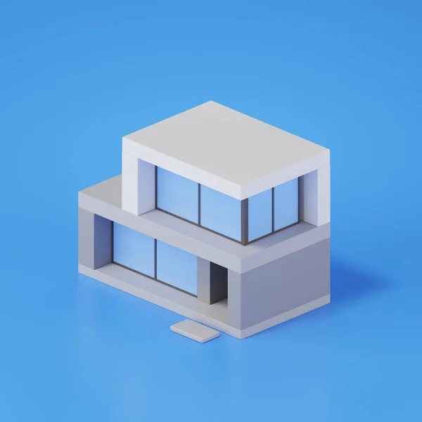 Rendering Eines Modernen Hauses Immobilienkonzept — Stockfoto