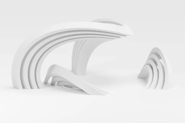 ダイナミックホワイト抽象的背景の3Dレンダリング — ストック写真
