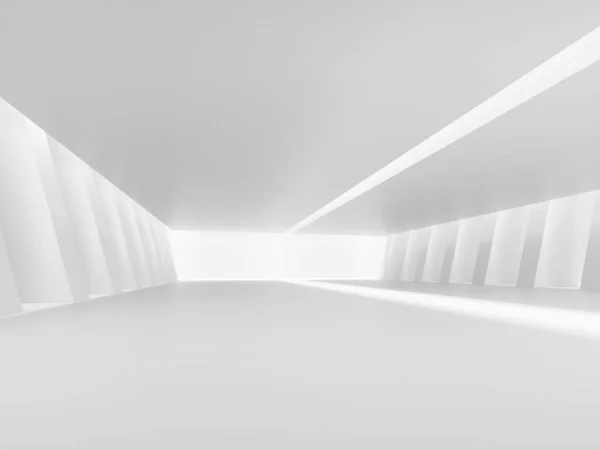 3d render of empty concrete room with illuminate light and shadow on the wall. Contemporary architecture design.