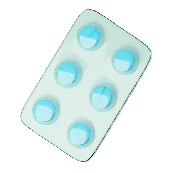 Icon Render Blister Pack Pills Isolated White Background Clipping Path — Stock Photo, Image