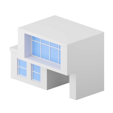 Modern evin 3D görüntüsü.