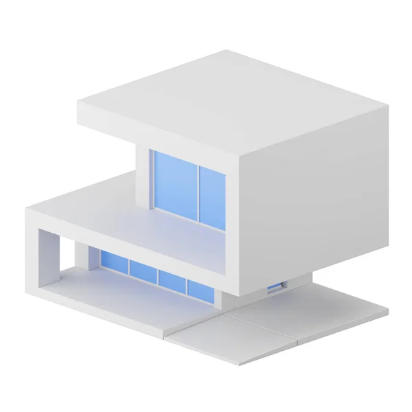 現代の家の3Dレンダリング — ストック写真