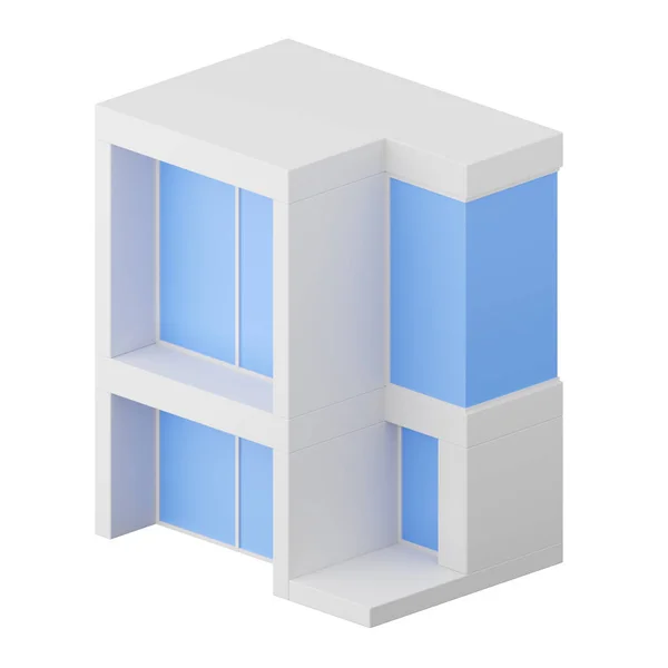 现代房屋的3D渲染 — 图库照片