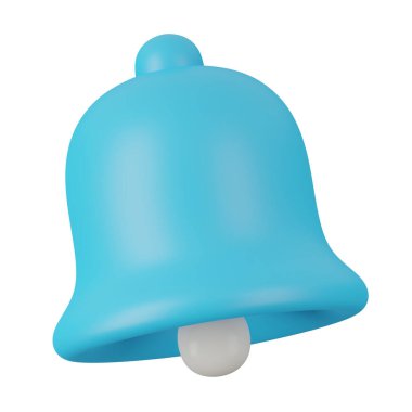 3d render of bell icon isolated on white background.