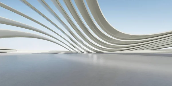 Render Abstract Futuristic Architecture Concrete Floor — Photo