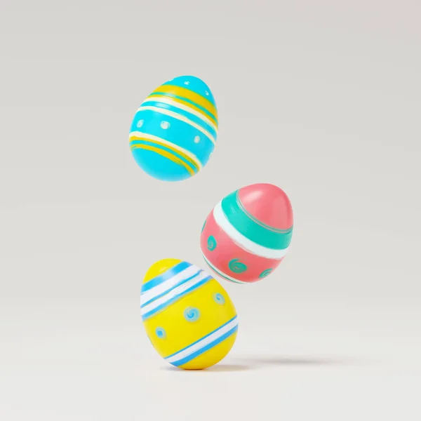 Representación Huevos Pascua Sobre Fondo Blanco — Foto de Stock
