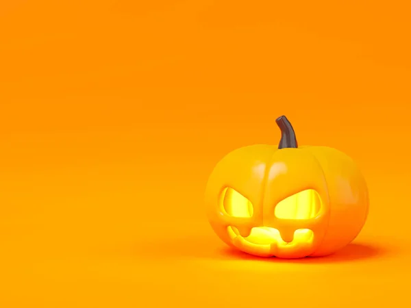 Vykreslování Halloween Dýně Oranžovém Pozadí — Stock fotografie