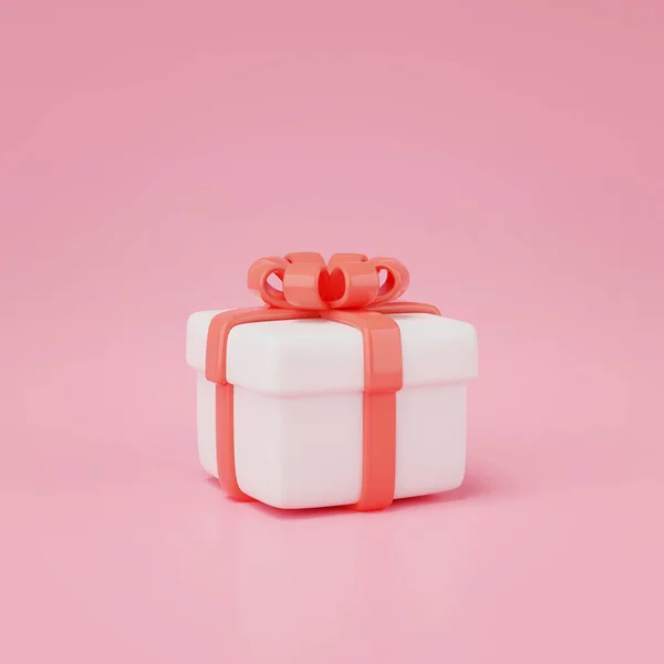Darstellung Der Geschenkbox Isoliert Auf Rosa — Stockfoto