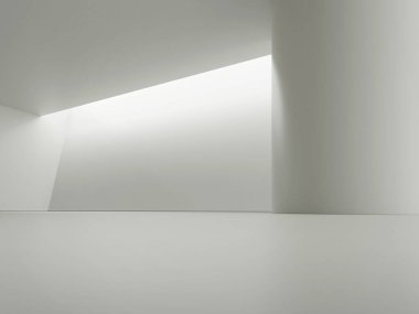 Soyut beton mimarinin 3D görüntüsü. 