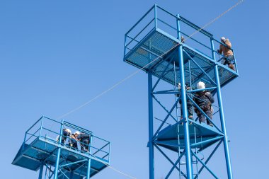 Rescuers in the tower clipart