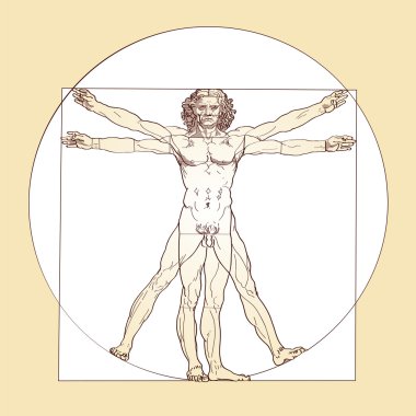 Vitruvian Man - Leonardo da Vinci clipart