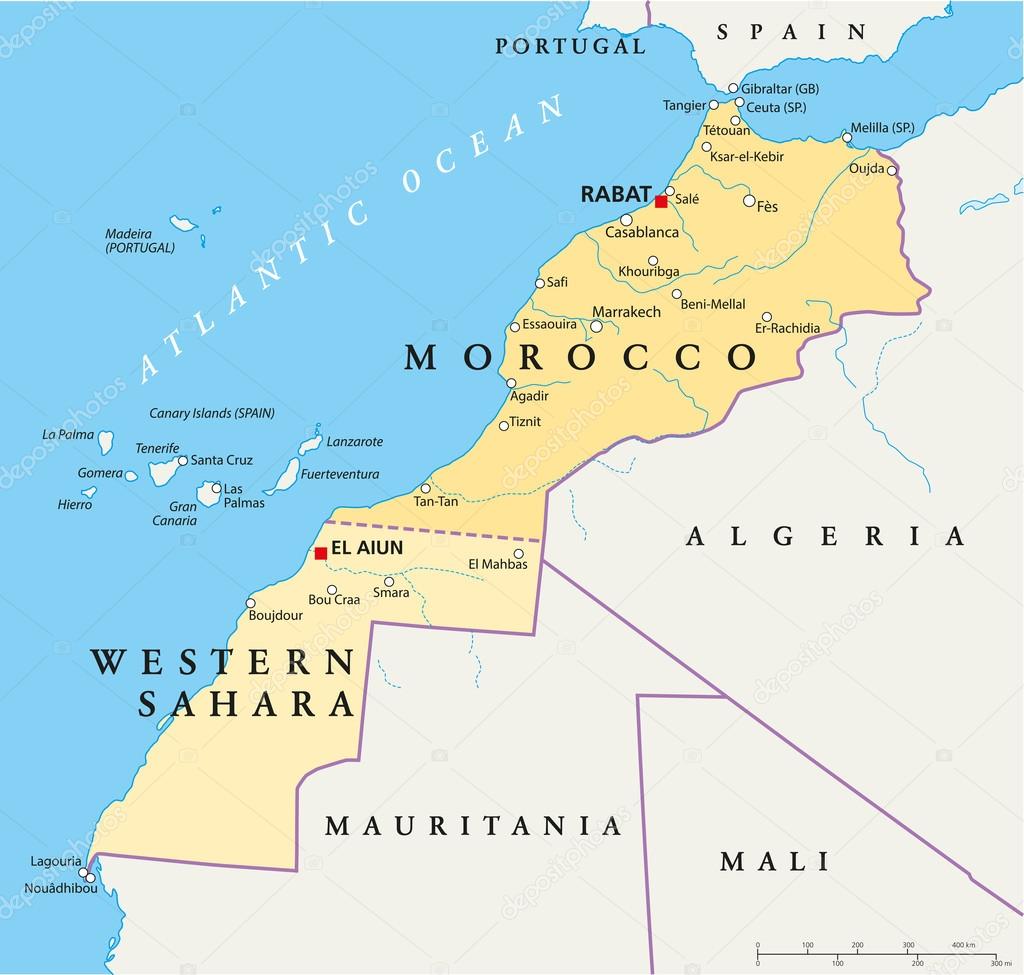 Morocco And Western Sahara Map