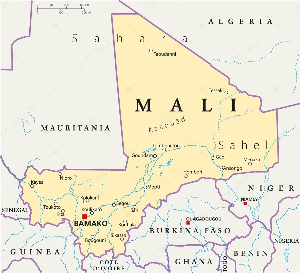 Depositphotos 29987711 Stock Illustration Mali Political Map 