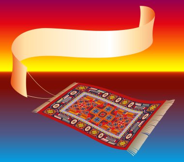 Magic Carpet with Banner clipart