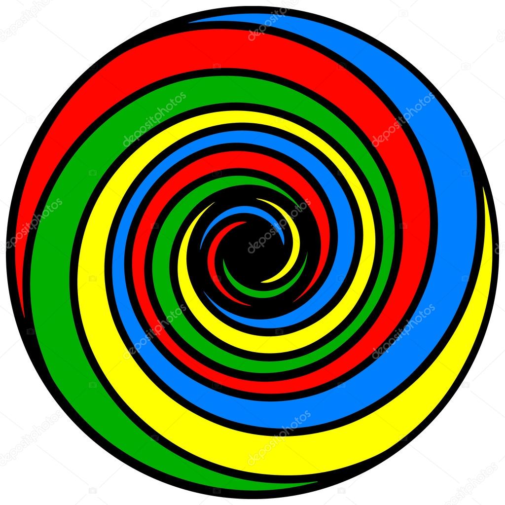Psychedelic spiral of basic colors.
