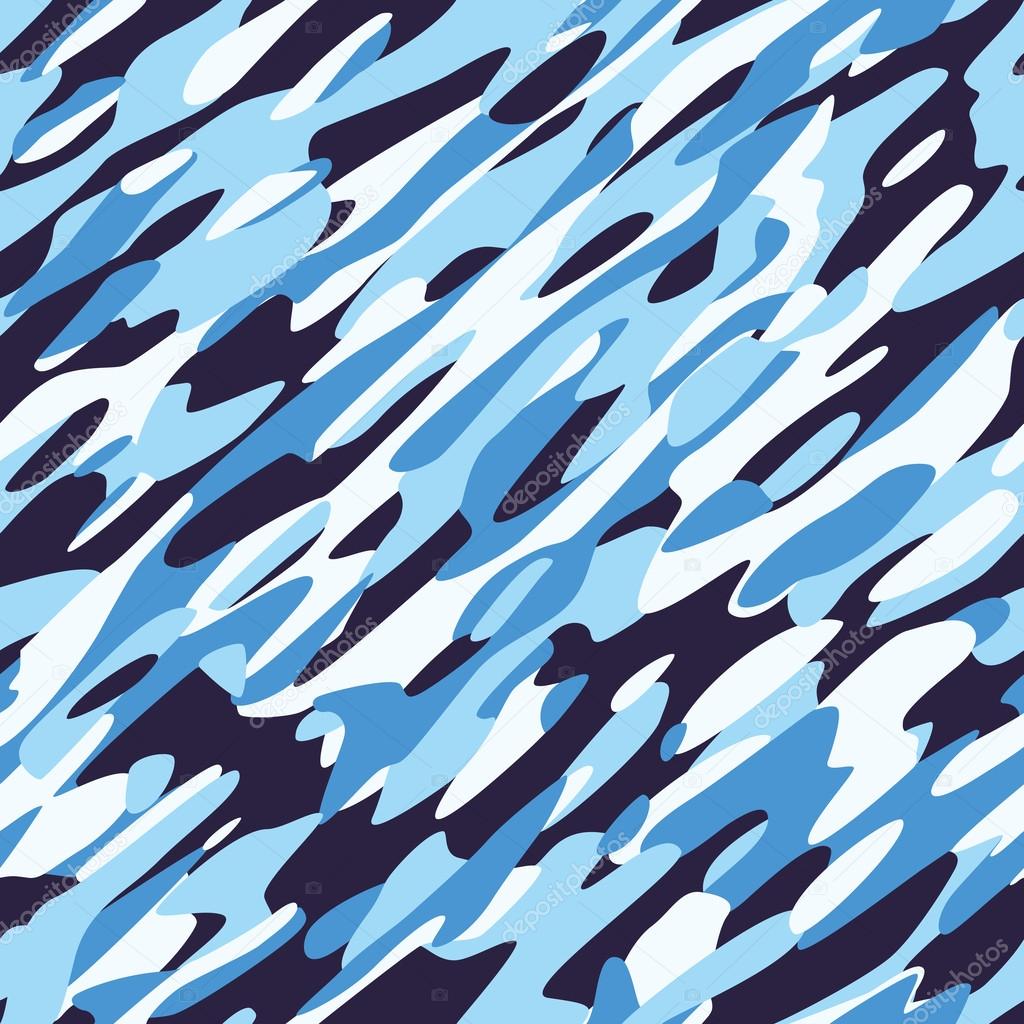 Camouflage Textile Pattern White Blue