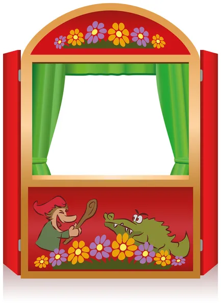 Punch e Judy Booth — Vettoriale Stock