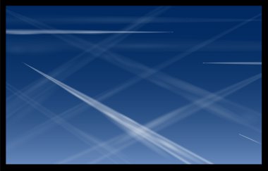 uçak contrails mavi gökyüzü