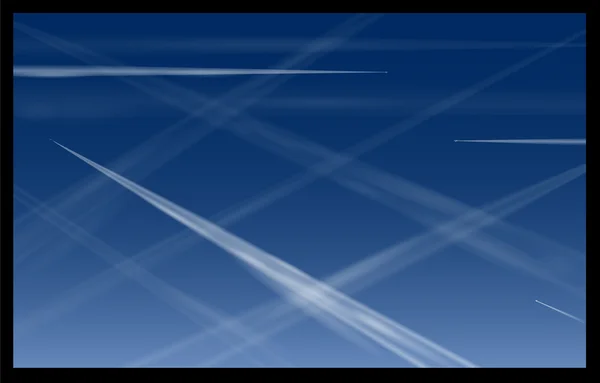 Contrails Blue Sky — Vector de stoc