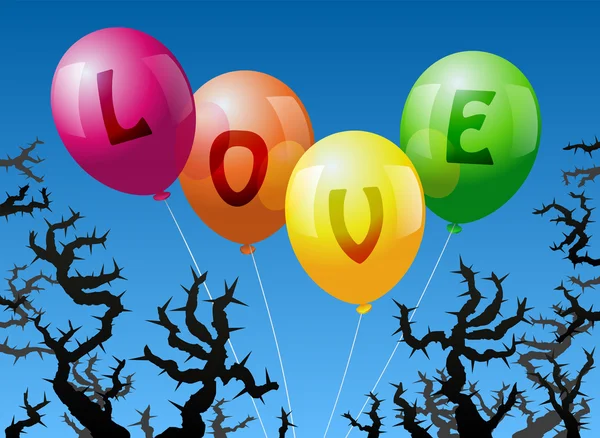 Globos amor — Vector de stock