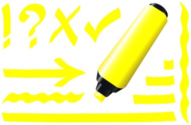 Fluorescent Marker Yellow clipart