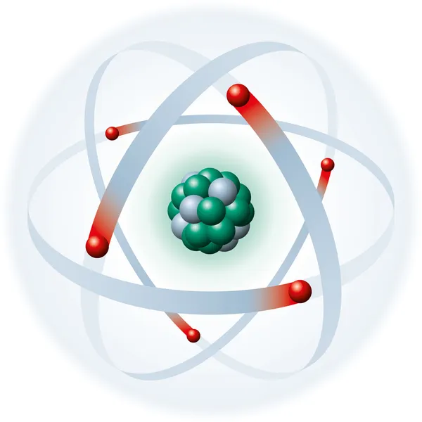 Atome avec noyau et électrons — Image vectorielle